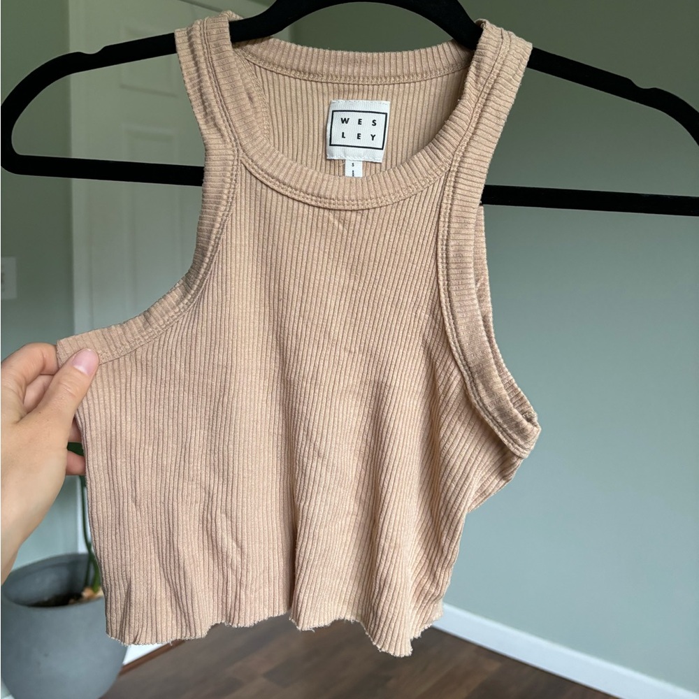 Wesley cropped ribbed tank